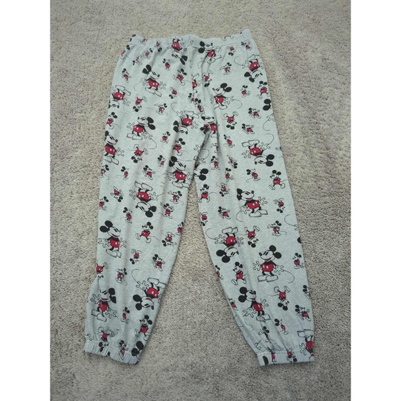 Disney Mickey Mouse Pajama Pants Mens Large Gray Pull On Sleep Loungewear - Picture 4 of 7